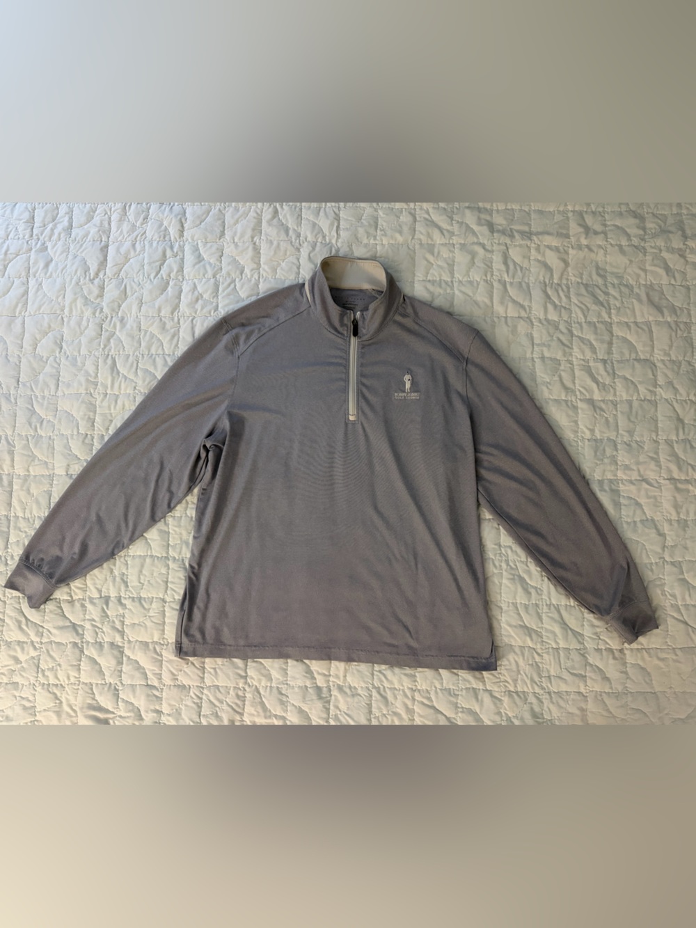 Bobby Jones Men's Blue Pinstriped Quarter-Zip Pullover